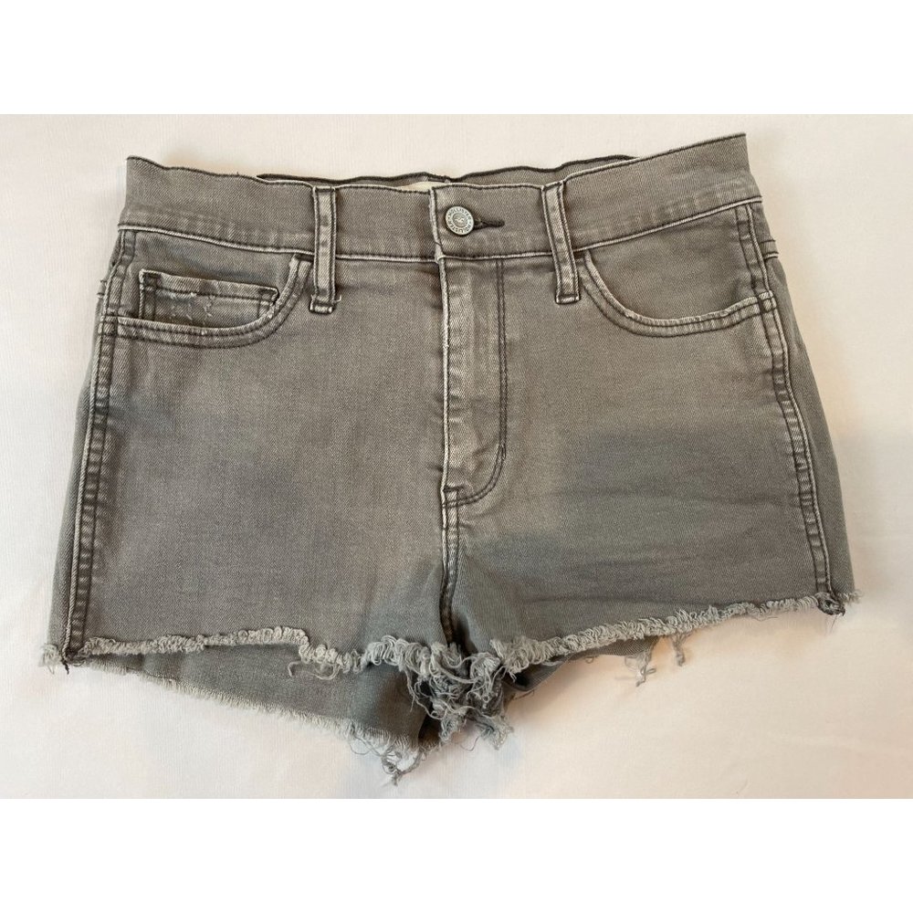 Hollister California Womens Cut Off Jeans Shorts Mid Rise Stretch Gray Size W26